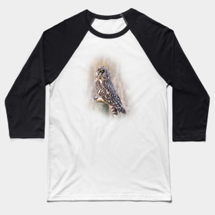 Stunning Portrait of a Short-Eared Owl in the Marsh Baseball T-Shirt